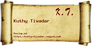 Kuthy Tivadar névjegykártya